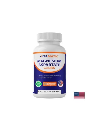 Магнезий аспартат 200 мг + Витамин Б6 х 90 капсули VITAMATIC | Magnesium aspartate + Vitamin B6