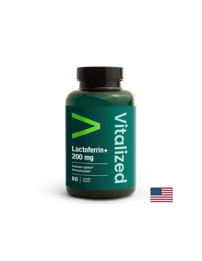 Лактоферин 200 мг + Витамин Ц 80 мг х 60 капсули VITALIZED | Lactoferrin & Vitamin C