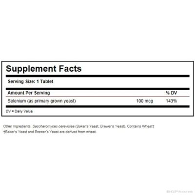 СЕЛЕН 100 мкг х 100 таблетки СОЛГАР | SELENIUM 100mcg tabslets 100s SOLGAR
