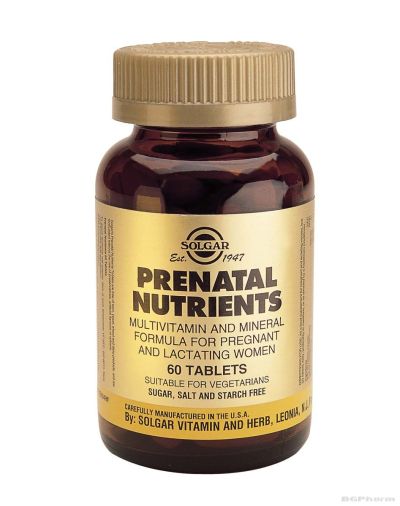 ПРЕНАТАЛ НУТРИЕНТИ Витамини за бременни 60 таблетки СОЛГАР | PRENATAL NUTRIENTS 60s SOLGAR