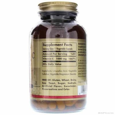 ВИТАМИН Ц 1000мг + екстракт от шипка х 100 таблетки СОЛГАР | VITAMIN C SOLGAR