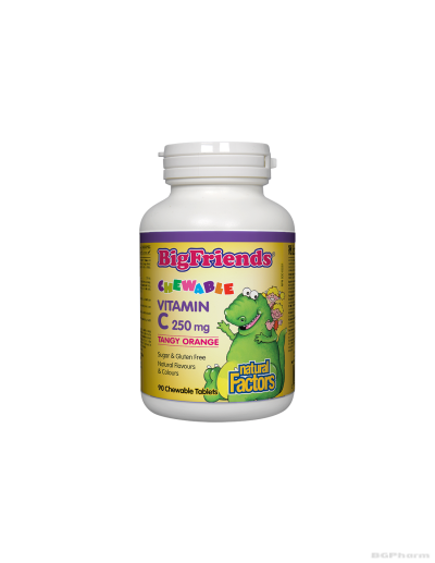 Витамин Ц за деца BigFriends 250мг х 90 дъвчащи таблетки (портокал) Natural Factors