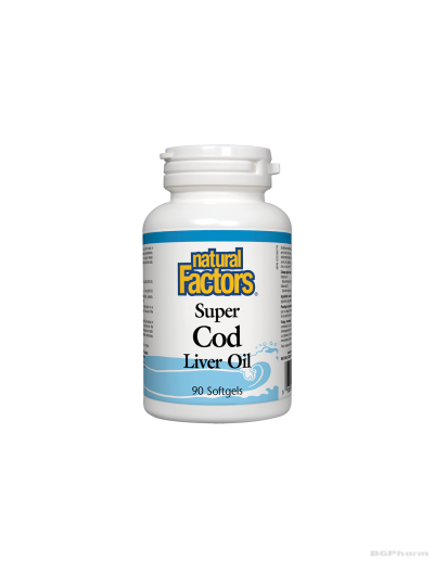 Масло от черен дроб на треска 1100мг 90 капсули Natural Factors | Super Cod Liver Oil