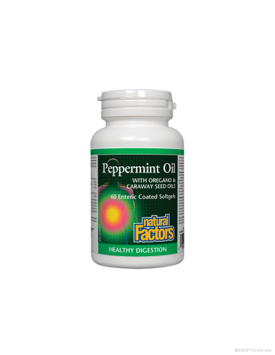 Маслo от мента, риган и ким (храносмилане, стомах) капсули Natural Factors | Soothe Digest