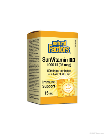 Витамин Д3 1000IU x 15 ml / 500 дози Natural Factors | Vitamin D3 Liquid