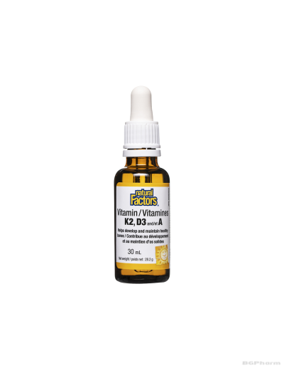 Витамин К2, Д3, А на капки х 30мл 120 дози Natural Factors