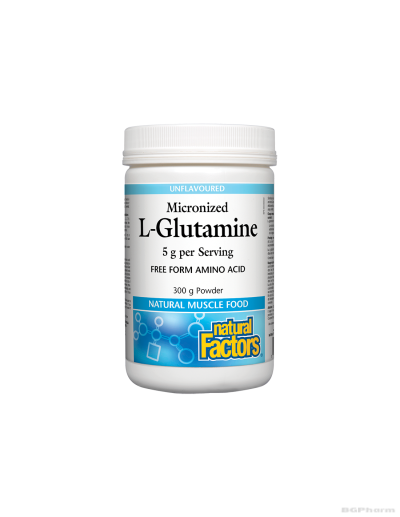 Л-Глутамин (микронизиран) х 300гр 60 дози пудра Natural Factors | L-Glutamine