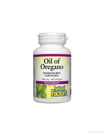 Риган ( натурално масло) 180мг x 60 капсули Natural Factors | Oil of Oregano