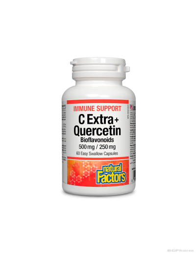 Витамин Ц 500 + Кверцетин 250мг + биофлавоноиди x 60 капсули Natural Factors |Immune Support