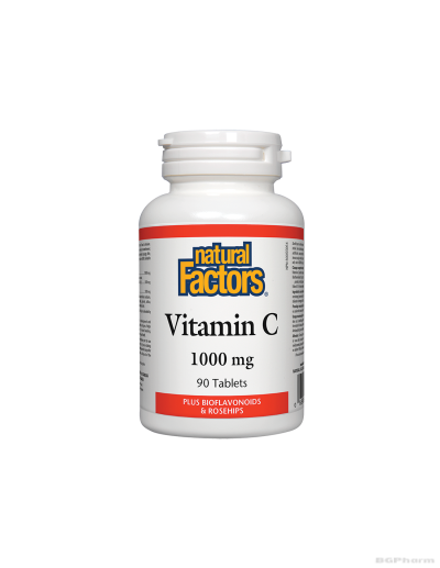 Витамин Ц 1000мг + Шипка и Биофлавони x 90 таблетки Natural Factors | Vitamin C + Rosehip