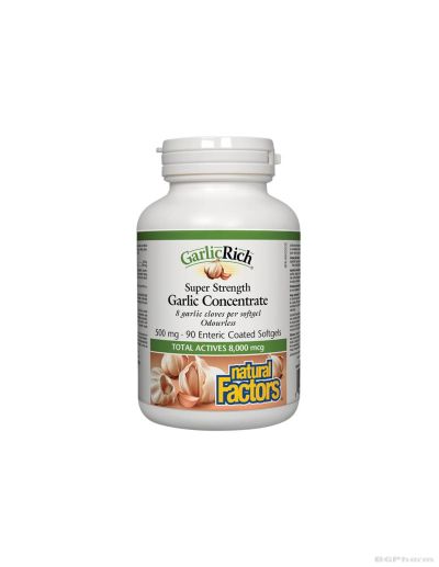 Чесън супер концентрат х 90 капсули Natural Factors | Super Strenght Garlic Concentrate