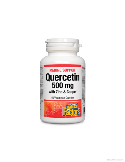 Кверцетин 500мг + мед и цинк х 60 капсули Natural Factors | Immune Support Quercetin