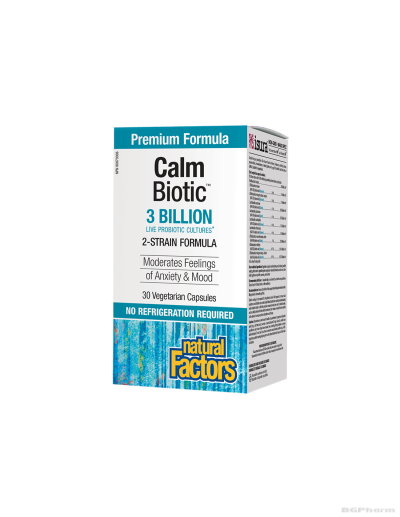 Calm Biotic® Пробиотик при стрес и нервен стомах 3 млрд 2 щама 30 капсули Natural Factors