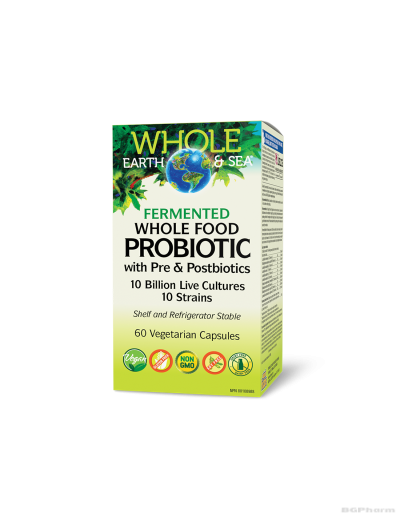 Whole Earth & Sea® Пробиотик + пребиотик и постбиотик х 60 капсули Natural Factors