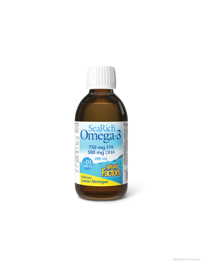 SeaRich Омега-3 4500мг (EPA 750 / DHA 500) + витамин Д3 1000IU х 200мл Natural Factors