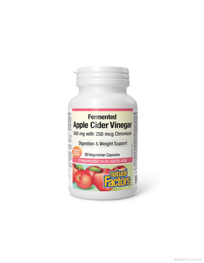 Ябълков оцет 500мг + Хром пиколинат 250мкг х 90 капсули Natural Factors