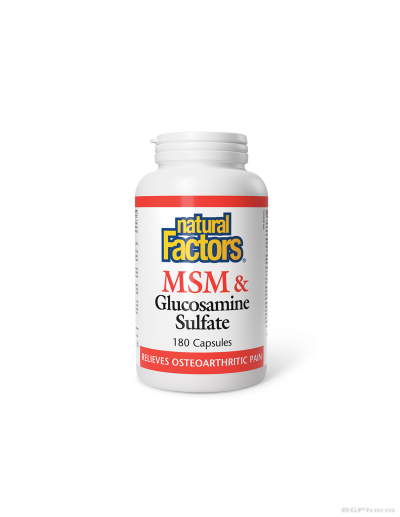 МСМ + Глюкозамин Сулфат (стави и кости) х 180 капсули Natural Factors