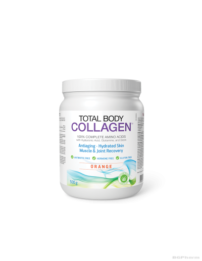 Total Body Collagen Колаген с хиалуронова киселина, глутамин и биотин 500гр (портокал) Natural Factors