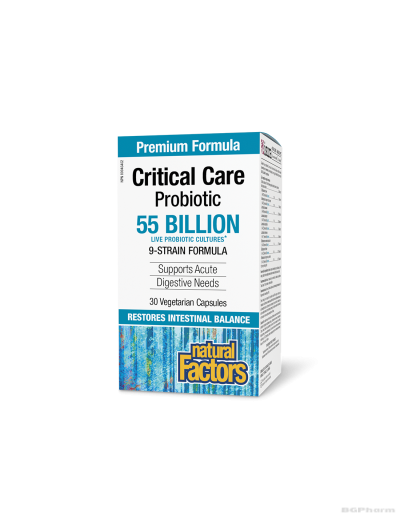 Critical Care Probiotic 9 щама, 55 млрд. активни пробиотици х 30 капсули Natural Factors