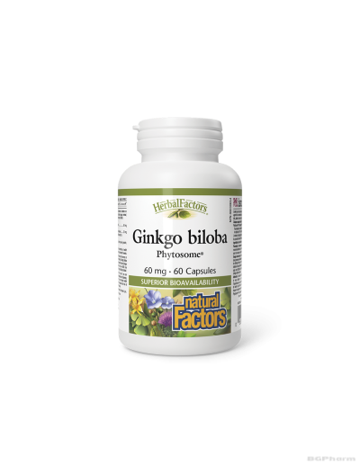 Гинко билоба Фитозоми 60мг x 60 капсули Natural Factors | Ginkgo