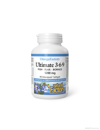 УЛТИМАТ Омега 3-6-9 1200мг х 90 капсули Natural Factors | Omega-3-6-9
