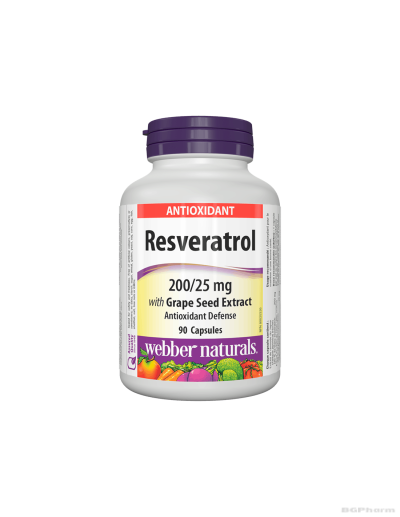 Ресвератрол + Гроздово семе екстракт 225мг х 90 капсули Webber Naturals | Resveratrol with Grape Seed Extract