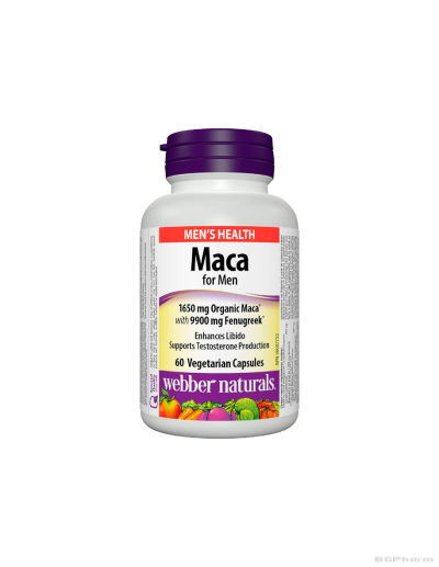 Мака за мъже екстракт 1650мг + Сминдух х 60 капсули Webber Naturals | Maca for Men