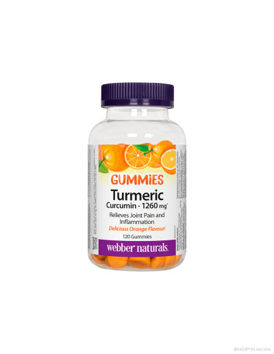 Куркума 1260мг х 120 желирани таблетки (портокал) Webber Naturals | Turmeric Gummies