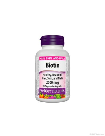 Биотин (Витамин Б7) 2500мкг х 90 капсули Webber Naturals | Biotin