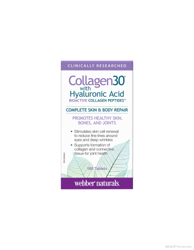 Collagen30® Колаген (биоактивни колагенови пептиди) + хиалуронова киселина х 180 таблетки Webber Naturals