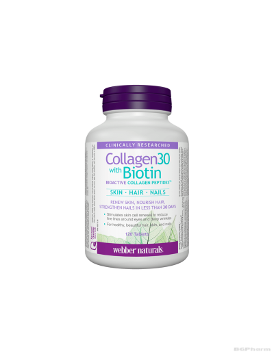 Collagen30® Колаген (биоактивни колагенови пептиди) + биотин х 120 таблетки Webber Naturals