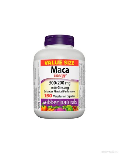 Maca Energy Мака + Корейски женшен х 150 капсули Webber Naturals | Maca + Ginseng