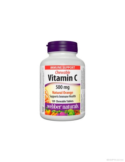 Витамин Ц 500мг х 120 дъвчащи таблетки (портокал) Webber Naturals | Vitamin C Chewable