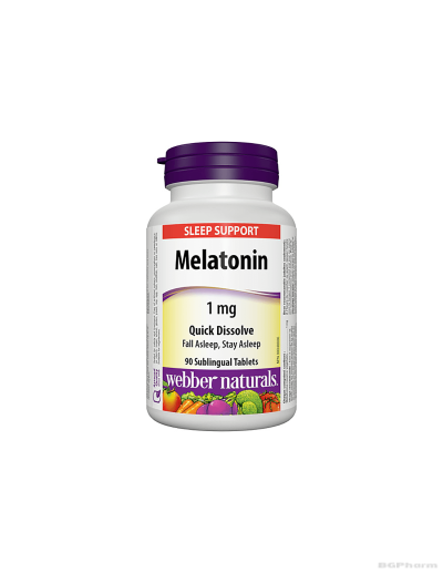 Мелатонин 1мг х 90 сублингвални таблетки Webber Naturals | Melatonin