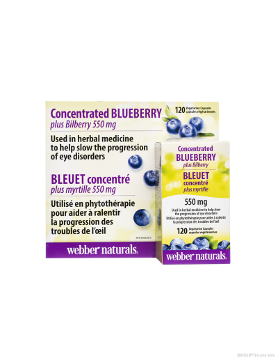 Синя + Черна боровинка (екстракти за добро зрение) х 120 капсули Webber Naturals | Blueberry + Blackberry