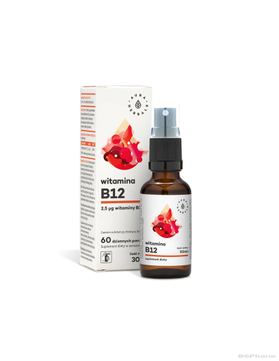 Витамин Б12 (цианокобаламин) спрей х 30мл Aura Herbals (нервна система, кръвотворене)