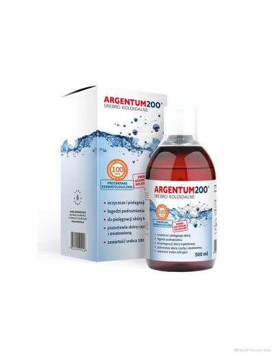 Колоидно сребро 100ppm Argentum200® х 500мл Aura Herbals  (почистване на кожата, против акне)