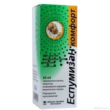 ЕСПУМИЗАН КОМФОРТ 100мг капки х 30мл BERLIN CHEMIE (симетикон, колики)