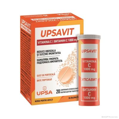 УПСАВИТ ВИТАМИН Ц 1000мг х 20 ефервесцентни таблетки UPSA