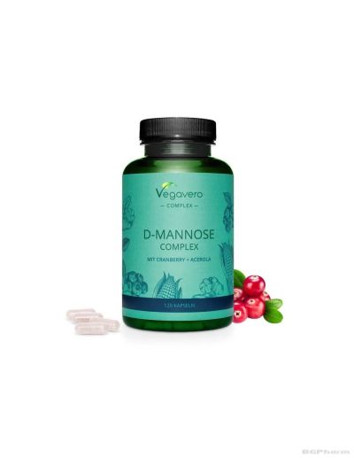 Д - маноза комплекс с червена боровинка и ацерола х 120 капсули Vegavero