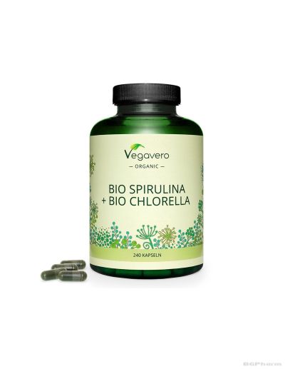 Био Спирулина + Хлорела х 240 капсули Vegavero