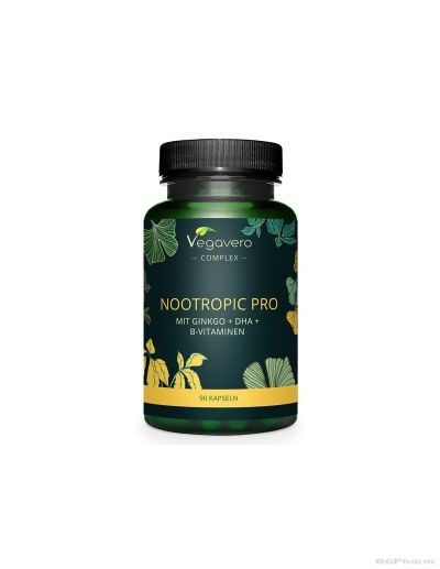 Ноотропик Про с гинко билоба, DHA и витамини Б-Комплекс за памет и концентрация х  90 капсули Vegavero