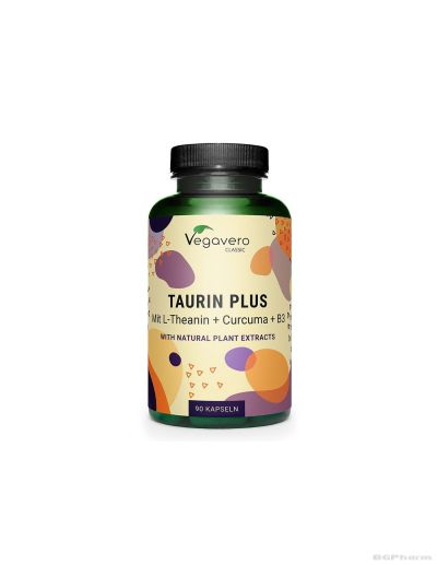 Таурин + Л-Теанин, куркума и витамин Б3 х 90 капсули Vegavero