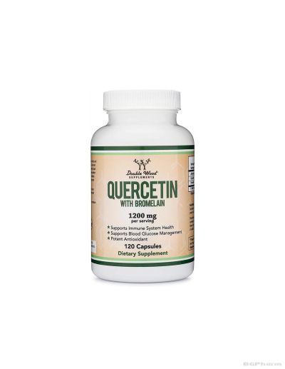 Кверцетин 500 мг + Бромелаин 100 мг х 120 капсули Double Wood
