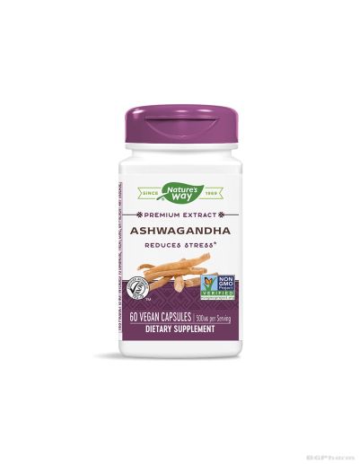 Ашваганда екстракт 500 мг х 60 капсули при стрес, нервност и напрежение Nature’s Way | Ashwagandha