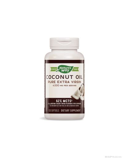 Кокосово масло органик 1000 мг х 120 софтгел капсули Nature’s Way | Coconut Oil 62% MCTs