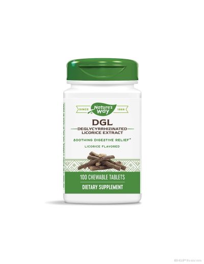 ДиДжиЕл Деглициризиран екстракт от сладник (женско биле) х 100 дъвчащи таблетки Nature’s Way | DGL 