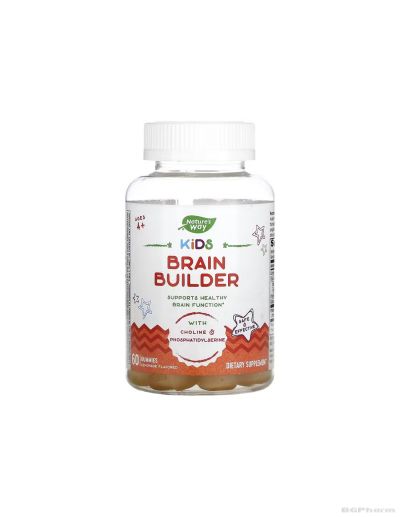 Kids Brain Builder Детска формула за стимулиране на мозъчната дейност х 60 желирани таблетки Nature's Way