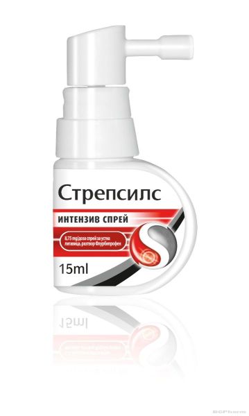 СТРЕПСИЛС ИНТЕНЗИВ ЧЕРЕША И МЕНТОЛ Спрей за гърло х 15мл | STREPSILS INTENSIVE Reckitt Benckiser Healthcare