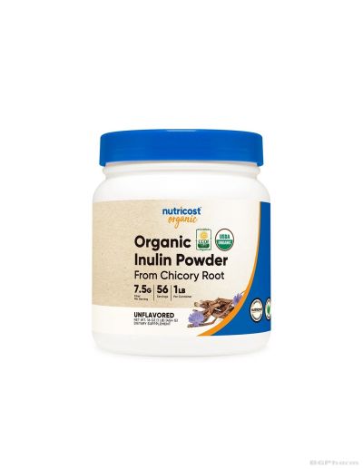 Инулин чист на прах х 454 гр - пребиотик за здравето на червата и черния дроб Nutricost | Inulin Organic БИО